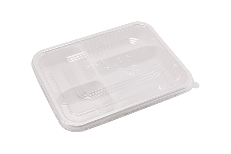 Milieuvriendelijke plastic lunchbox met vier roosters