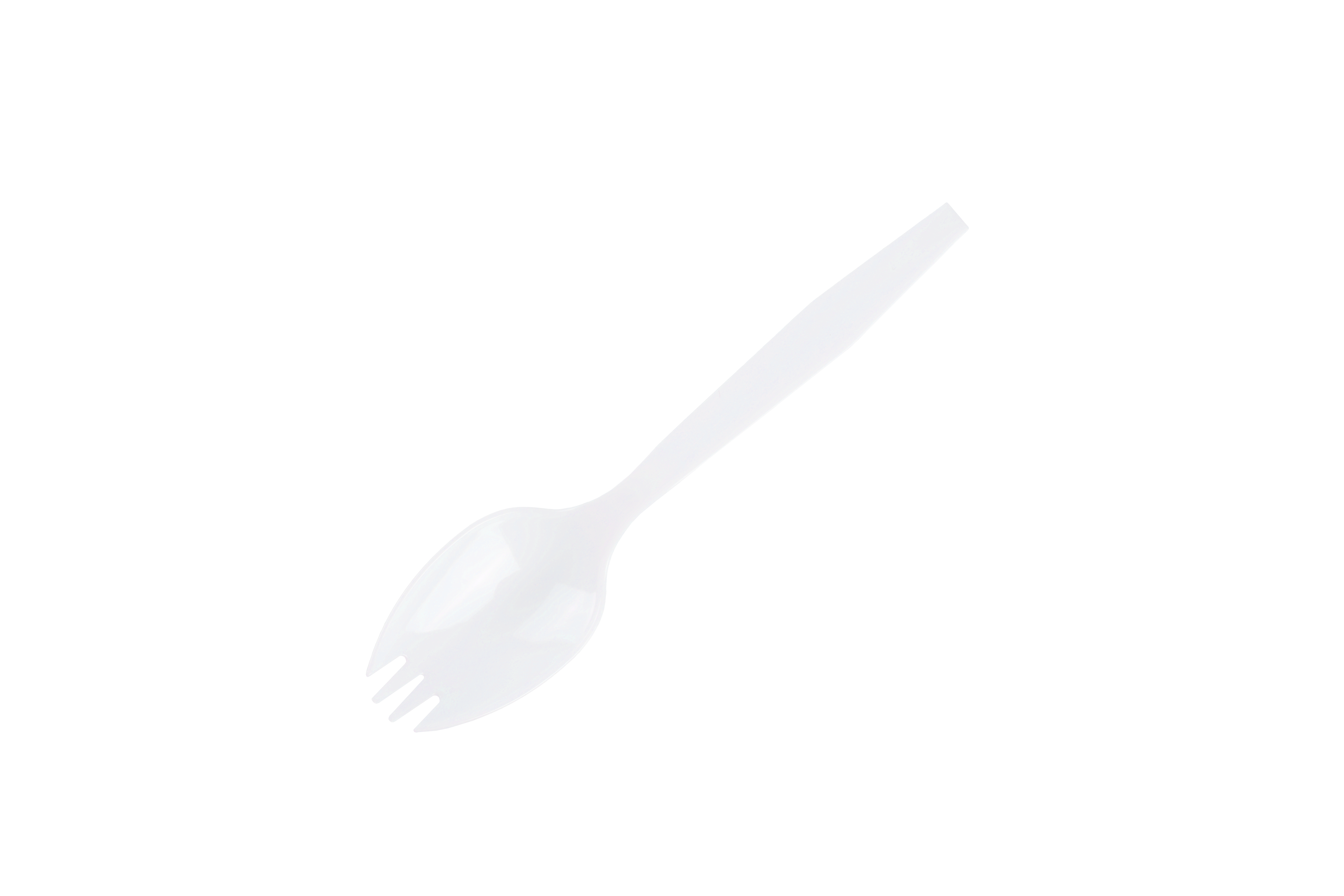 Witte wegwerp plastic lange steel Spork