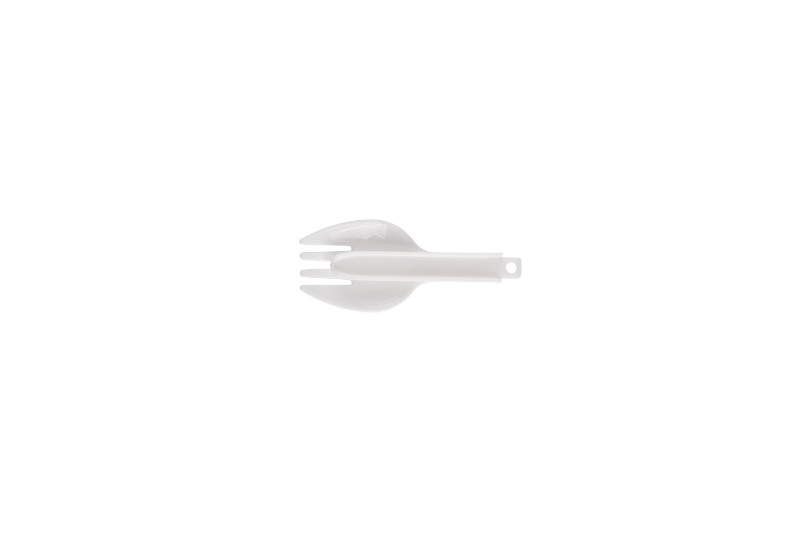 Wegwerp plastic witte afhaalmaaltijden opvouwbare mini-formaat ronde Spork