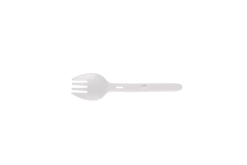 Wegwerp plastic witte afhaalmaaltijden opvouwbare mini-formaat ronde Spork